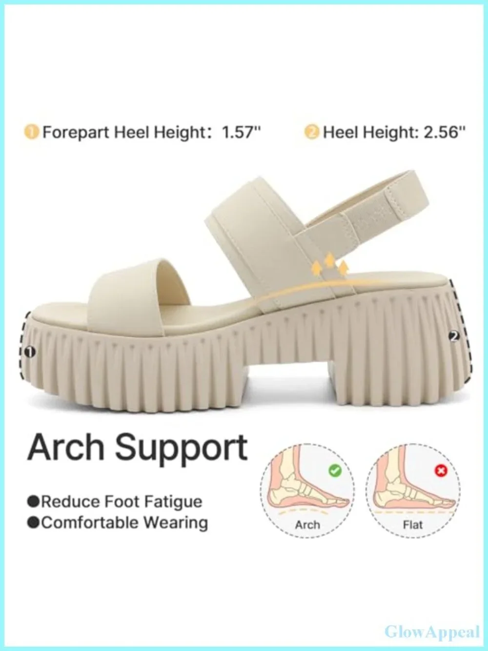 Womens Platform Sandals Chunky Block Wedge Heel Faux Leather Arch Support